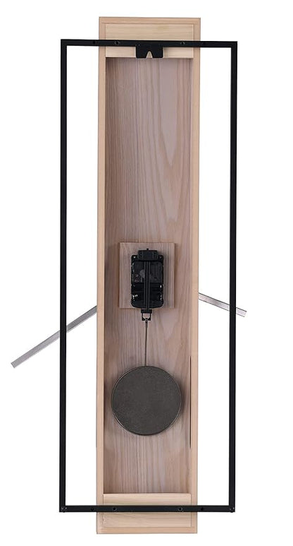 Howard Miller Harwood III Wall Clock, Gray Finish Analog Display Battery-Powered Quartz Movement, Black Pendulum Bob Battery Powered Wall Mount Best for Home Decor, Office & Dinning Room