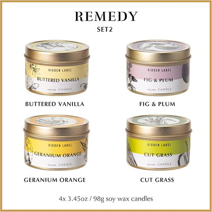 Hidden Label Fall Candles Set, 4 Pack Candle for Home Scented Aromatherapy Candle Gift Set for Women | Stress Relief | Meditation | Yoga | SPA | Bath, Autumn Candle Set