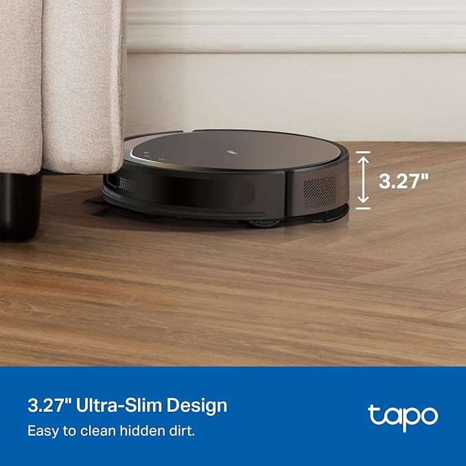 Tapo Ultra-Slim LiDAR Smart Navigation Robot Vacuum and Mop, 5300Pa Max, 97%+ Dust Pickup, Customizable Cleaning, Self-Charging, Works w/Alexa & Google Home, RV20 Max