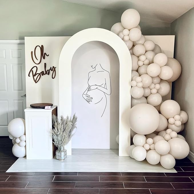 Sand White Balloons 12 Inch, 50Pcs Beige Matte Retro Off White Cream Latex Helium Balloons for Birthday Wedding Baby Shower Anniversary Party Decoration