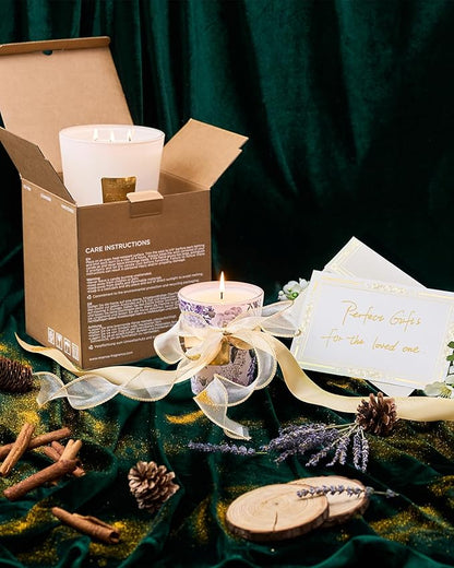 M&SENSE Large Candles Caramel Pumpkin Latte Scented, 3 Wick Natural Soy Candles for Home Scented, 150H Long Lasting Slow Burn Jar Candle 35oz, No Toxic Aromatherapy Candle for Stress Relief