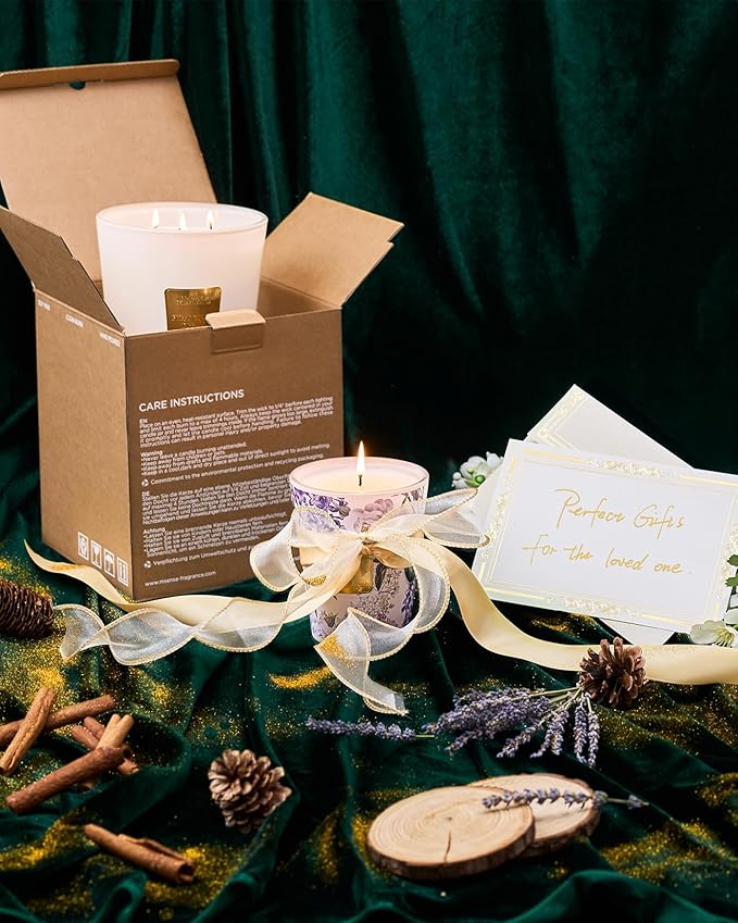 M&SENSE Pumpkin Spice Scented Candle, 3 Wick 35oz 150H Long Lasting Soy Candles, Fall Scent Unique Halloween Thanksgiving Gifts Home Decor