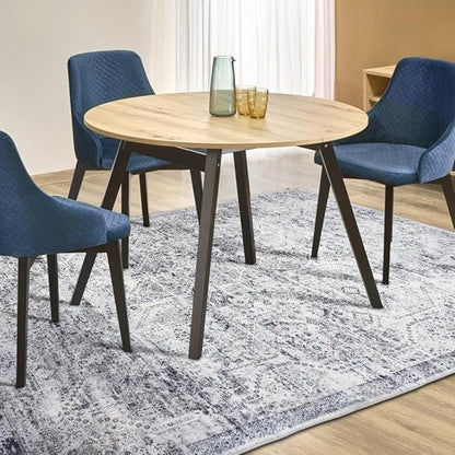 Area Rug 3×5, Vintage Boho Rug,Ultra-Soft Low Pile, Washable, Non Slip,Stain Resistant Printed Carpet for Living Room Bedrooms Playroom Office Kitchen, Classic-Grey