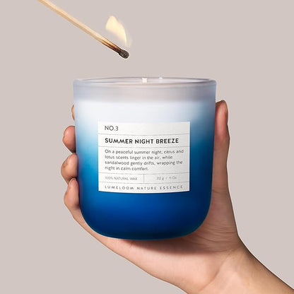 Summer Night Breeze Scented Candle, 11oz Aromatherapy Soy Wax Candles for Home Scented, Long Lasting, Fruits, Flower, Wood Scent Gift for Men, Women, Friends, Relaxation & Stress Relief