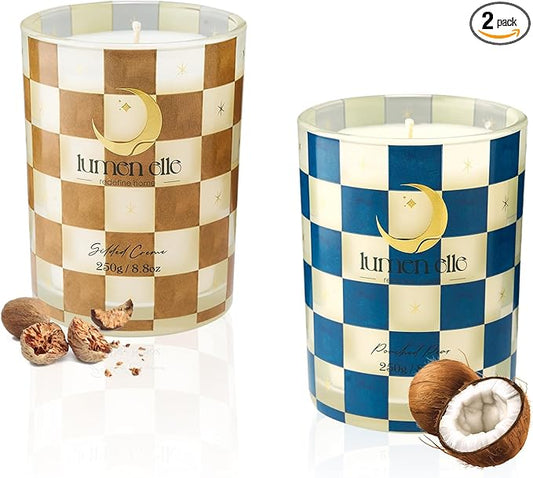 Winter Candle Gift Set for Women (2-Pack) - Gourmand, Fruity & Sweet Scented Soy Wax Candles, Clean Burning, Eco-Friendly, Cozy Home Decor Gift (8.8 oz Each) (Joyride Set No. 09)