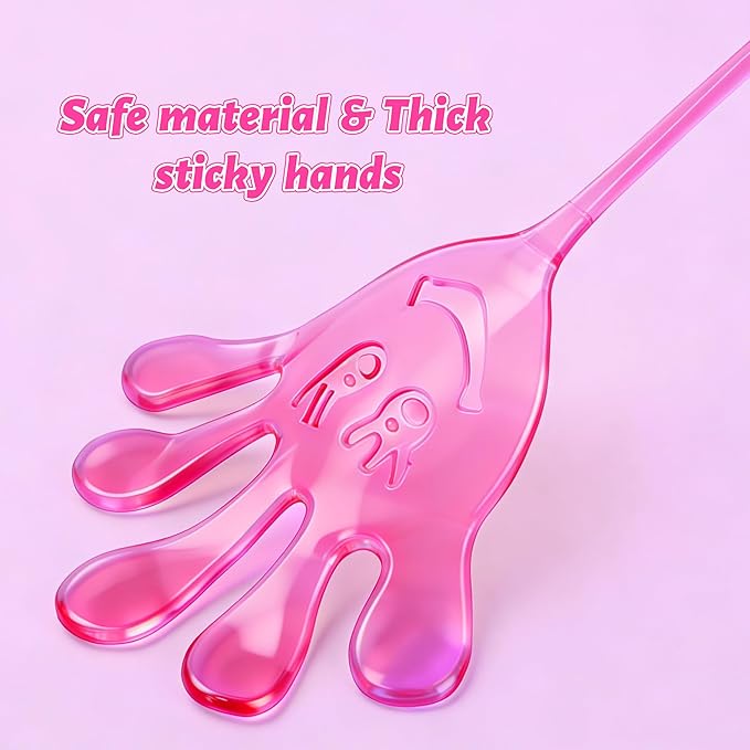 AYGXU valentines gifts for kids classroom-30pcs sticky hands for kids with cards bulk,party favors,slappy hands sticky,valentine exchange gift,goodie bags stuffers