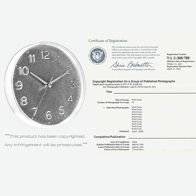 Wall Clock Green, 10 Inch Silent Wall Clocks Battery Operated-Modern Non Ticking Analog Clock Decorative for Kitchen Bedroom Office Bathroom(Gold)