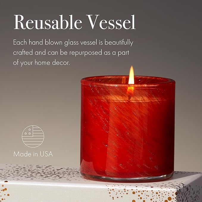 LAFCO New York Holiday Classic Candle Duo - 6.5 oz Each - Includes Absinthe Plum & Woodland Spruce - 100-Hour Burn Time - Reusable, Hand Blown Glass Vessels - Made in The USA