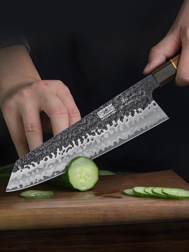 9 Inch Kiritsuke Chef Knife, Japanese Hand Forged 9 Layers 10Cr15CoMoV High Carbon Steel Kitchen Knife, Professional Chef's Knife with Ergonomic Rosewood Handle