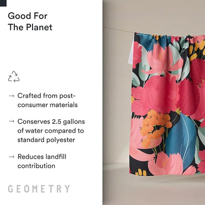 GEOMETRY Kitchen Tea Towels - Quick Dry Microfiber Dish Towels for Kitchen Roses for You, 18" x 30" 2 Pack