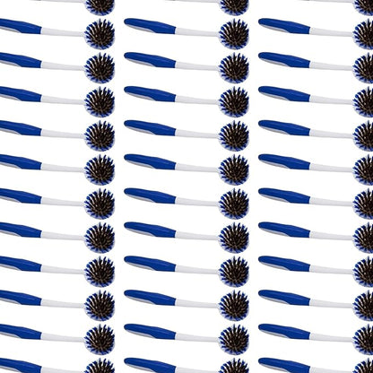 LOLA Pro Pot N' Pan Brush, 36 Pack, Abrasive Cleaning, Poly & Brass Wire Bristles, Comfort Rubber Grip, Use for Caked-On & Baked-On Messes