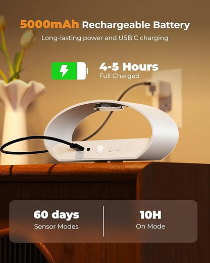 Motion Sensor Wall Light, 5000mAh Rechargeable Battery Operated Motion Sensor Light Indoor with Remote, RGB and 3 Colors Dimmable, Wireless Wall Sconces for Hallway, Living Room, Stair, bedroom