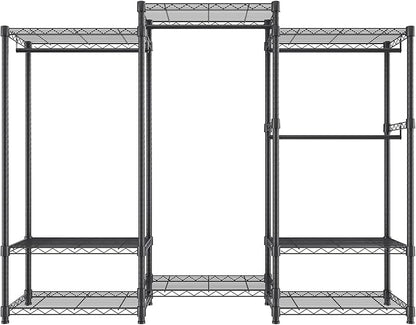 VEVOR Clothing Garment Rack, Heavy Duty Closet Wardrobe, Adjustable Tiers Clothes Racks with Steel Frame, for Bedroom, Clothing Store, Hallway