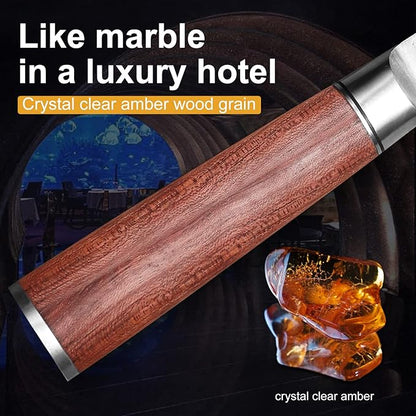 3-Piece Kitchen Knife Set - Santoku, Usuba & Paring Knives, German High Carbon Stainless Steel, Hand-forged with Brazilian Rosewood, Gift Box