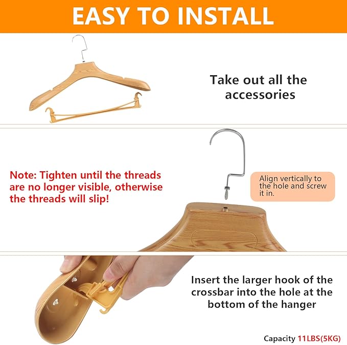 DEDU Suit Hangers for Men 20 Pack Width 17.5", Coat Hangers No Shoulder Bump Non Slip for Thick Sweaters, Plastic Extra Wide Shoulder with Pants Bar & Metal Hook (Natural)