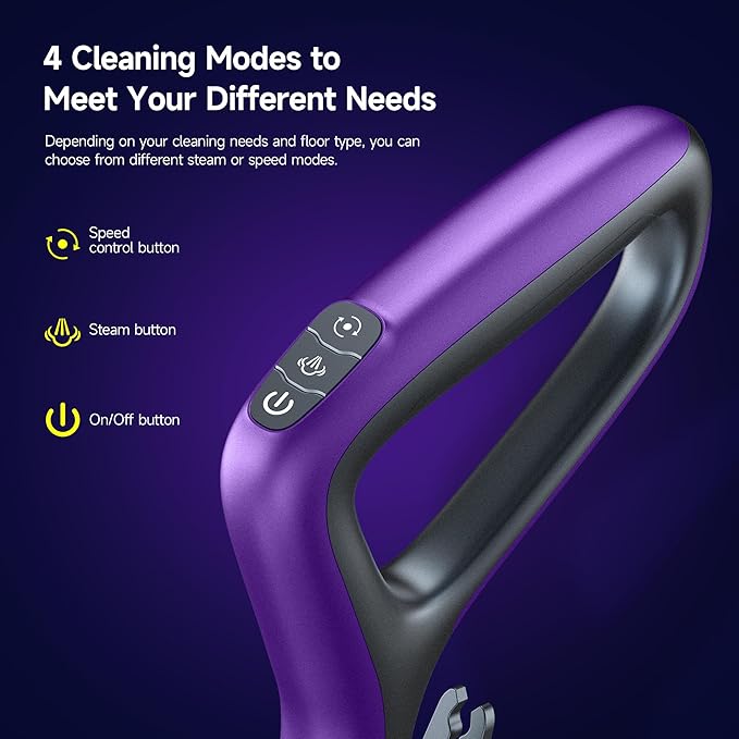 Scrubbing Steam Mop, Steam Mops for Floor Cleaning with Rotating Pads, 4 Cleaning Modes & LED Headlights, Swivel Steering,Safe for all Sealed Hard Floors F2