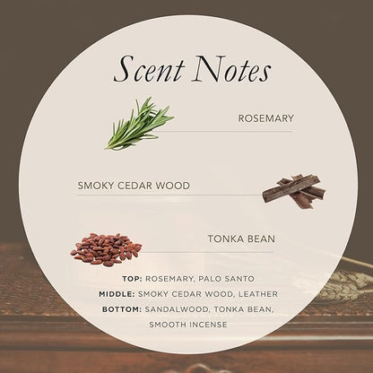 Bia Candle Co Soy Blend Candle, Rosemary & Palo Santo with Smoky Cedar Wood & Leather Over Sandalwood, Tonka Bean & Incense – Clean Burn, Lead-Free Cotton Wick – Palo Santo, 7 oz