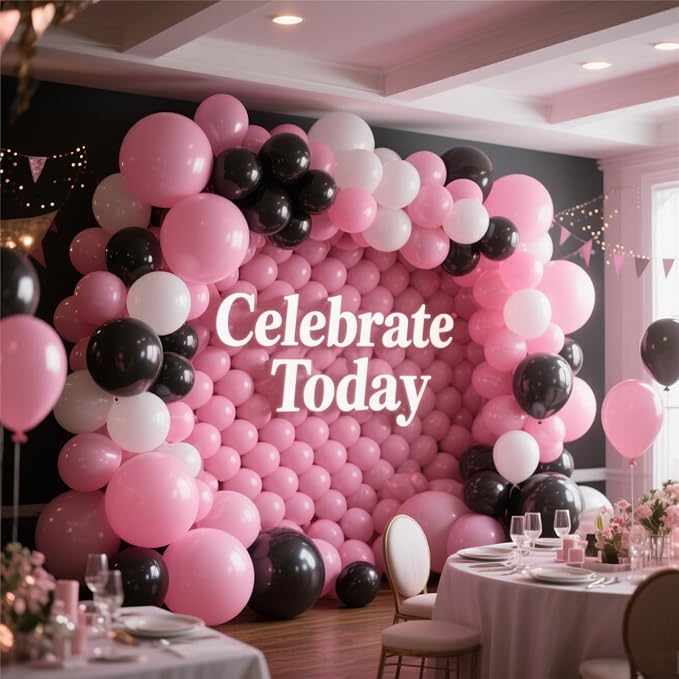 Pink Balloons 100 Pack, 12 Inch Latex Helium Pink Balloons Garland for Elegant Birthday Wedding Baby Shower Graduation Arch Party Decorations