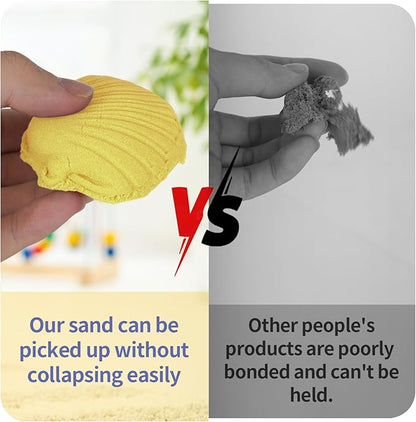 Minyaluck Play Sand Bulk Kit, 6 Color 5.3 Lb Magic 48 Molds, Sensory Toy Art Moldable Self-Sticking Kids Bulk Sand for Classroom Home Party Favors Gift for 4 5 6 7 8 9 Years Boys Girls