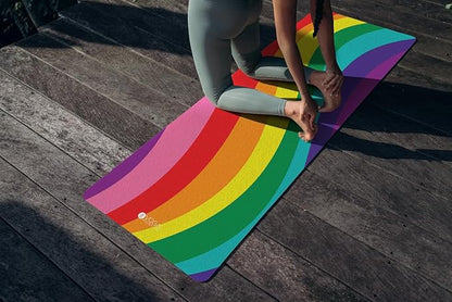 YOGA DESIGN LAB | The Combo Yoga Mat | 2-in-1 Mat+Towel | Eco Luxury | Ideal for Hot Yoga, Power, Bikram, Ashtanga, Sweat | Studio Quality | Includes Carrying Strap!