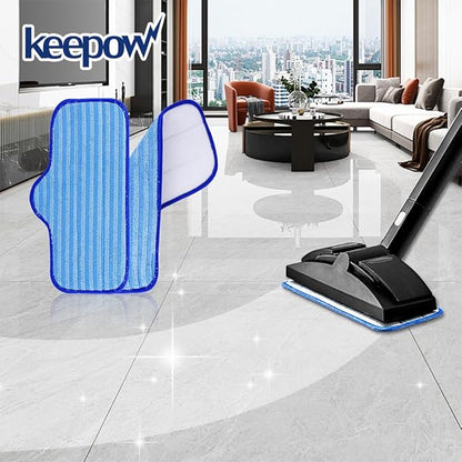 KEEPOW 10 Pack Microfiber Mop Pads Compatible with Dupray Neat Steam Cleaner McCulloch MC1275 and Steamfast SF-275/SF-370