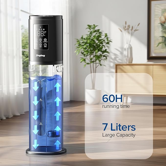 Humidifiers for Bedroom Large Room with 7L/1.85Gal Quiet Humidifiers, Smart App & Remote Control, 4 Mist Levels Cool Mist Humidifier for Home & Office