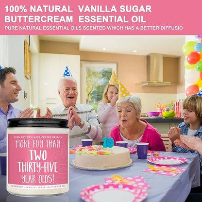 70th Birthday Gifts for Women, Perfect Birthday Present, Funny Presents for Mom, Friends, Wife, Sister, 7oz Vanilla Cream-Scented Candle