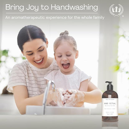 Muse Apothecary Hand Ritual - Aromatic and Nourishing Hand Soap, Infused with Natural Aromatherapy Essential Oils - USDA Certified Biobased - 16 oz, Coconut + Sandalwood, 3 Pack