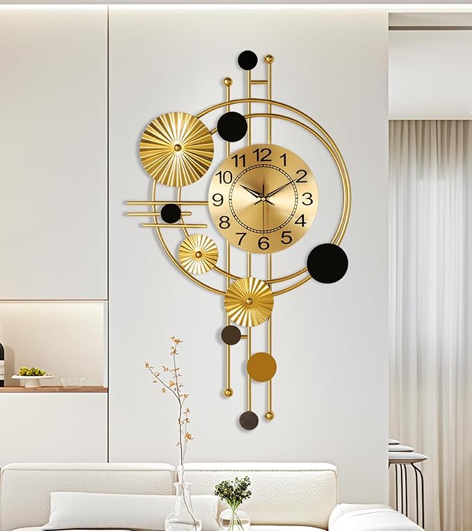 Large Wall Clock, Modern Clocks for Living Room, Geometric Design - Silent Wall Clock, Battery Operated, for Living Room,Bedroom,Kitchen,Study or Entryway Decor-30