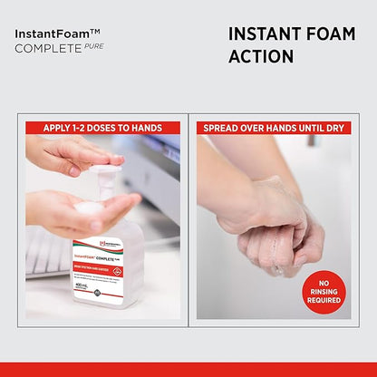 SC Johnson Professional InstantFOAM Complete PURE Foaming Hand Sanitizer, 400mL Pump, 6 Pack, for Professional Use Only