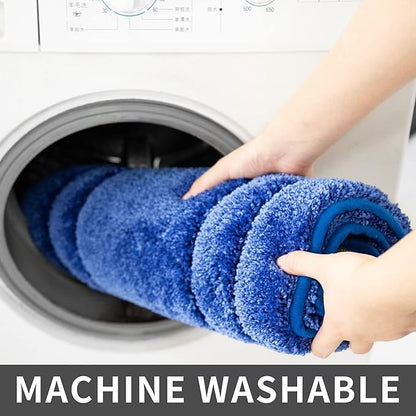 COSY HOMEER Extra Thick Bath Linen Sets Rugs for Bathroom - Anti-Slip Bath Mats Soft Plush 100% Strong Polyester Living Room Bedroom Water Absorbent(Blue,24x48 - Inches)
