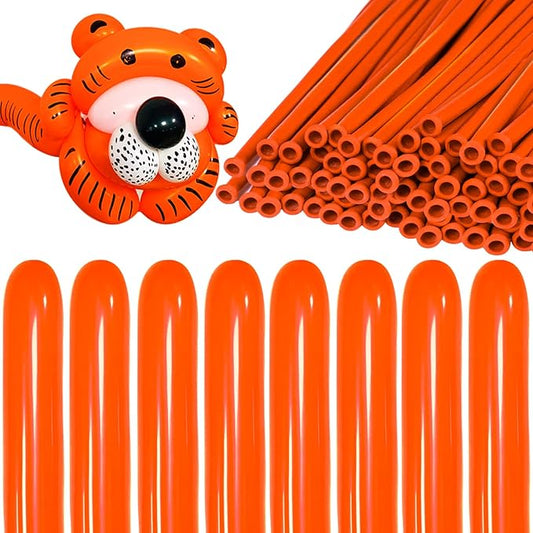 KAWKALSH 260 Orange Long Balloons for Balloon Garland Thickening Skinny Latex Twisting Animals Modeling Christmas Birthday Wedding Party Festival Decorations 100pcs