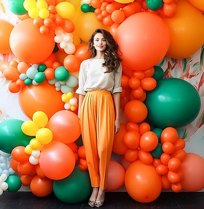 KALOR 12 Inch Orange Balloons, 50 Pcs Latex Helium Balloons for Kid's Birthday Party, Baby Shower, Wedding, Graduate Party Decorations