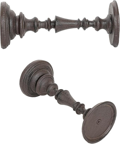 Sungmor Rustic Cast Iron Pillar Candle Holder, 9.6" Tall Vintage Candlestick Holders, Table Centerpiece Metal Candle Holder, Farmhouse Candle Stand for Fireplace Shelf Home Decor