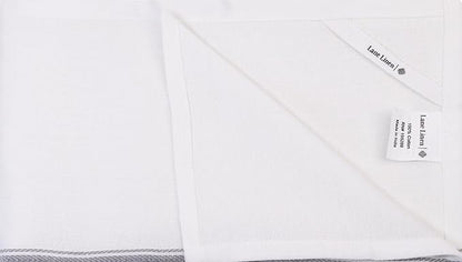LANE LINEN Kitchen Towel Set, 6 Pack Dish Towels for Kitchen, 100% Cotton Absorbent Tea Towels, Quick Dry, 14"x25", Herringbone Weave, Reusable, Machine Washable, Soft for Drying Dishes - Grey Stripe