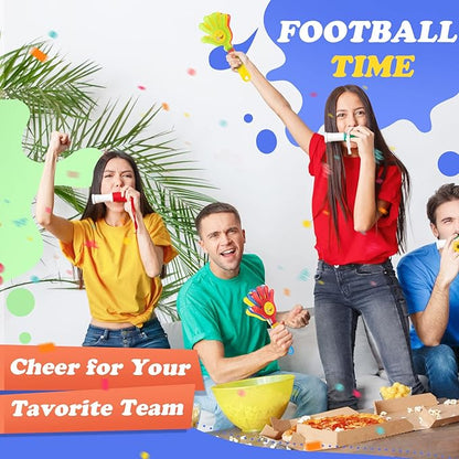 Sratte 80 Pcs Hand Clappers Plastic Noise Makers Party Favors Game Accessories Clapping Hands Noisemakers for Sporting Events Company Fiesta Party Birthday Gift Supplies (7.5 Inch, Sticker Style)