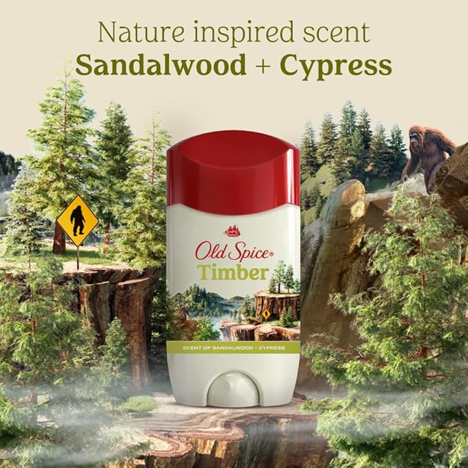 Old Spice Dry Feel Antiperspirant Deodorant for Men, 24/7 Freshness, 24/7 Sweat & Odor Protection, Gentle on Skin with Skin Conditioners, Timber with Sandalwood + Cypress Scent, 2.6 oz