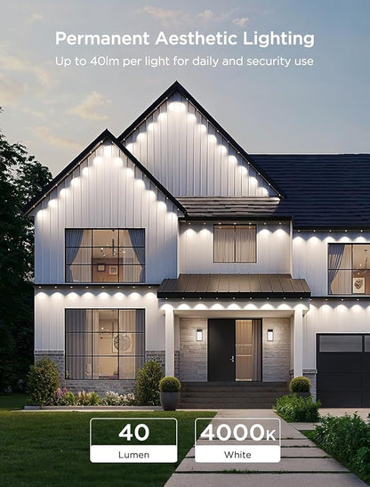 Govee Permanent Outdoor Lights 2, 100ft RGBIC Outdoor Lights with 72 LED Lights, IP67 Waterproof, 100 Scene Modes with 40lm White for Outdoor Decorations, Works with Alexa, Google Assistant, Black