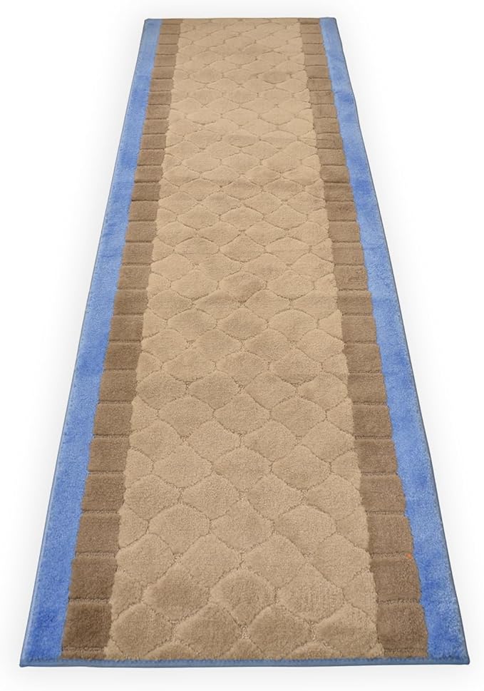 Custom Size Runner Volley Abstract Design Grey Blue, (6 Feet Length x 26 Inch Width) Custom Cut Slip Resistant Rubber Backing Runner Rugs, Extra Long Runner Rugs for Hallways