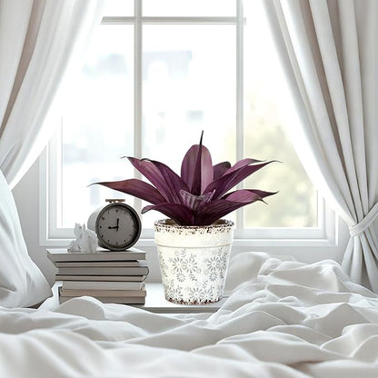Fake Plants Artificial Agave Plants Indoor，UV Resistant Fake Agave Planters Outdoor Decorating Artificial Plants for Outdoors Decor Agave (2Pack,12.6'Purple) Spring Decorations for Home