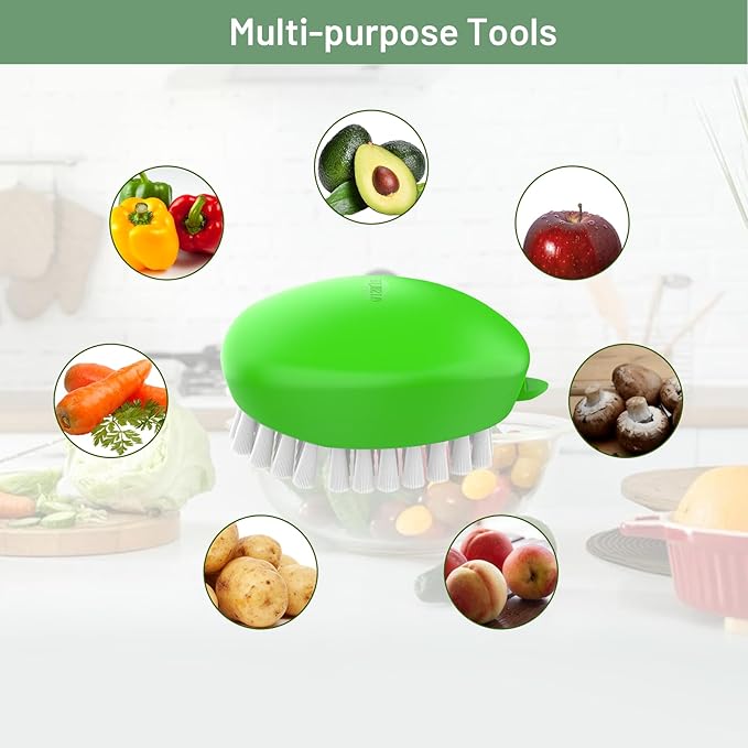 Premium Veggie Brush The Scrubber for Potato Eyes,a Potato Scrubber Suitable for Root Vegetables & Delicate Fruits,a Dual-use Fruit and Vegetable Brush, Your Kitchen Essential