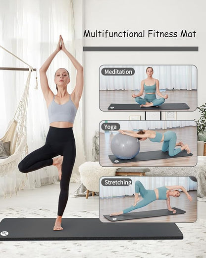 Yoga Mat Thick 1 inch Exercise Mat 76.7"x24" Workout Mats for Home Gym, Non-slip Yoga Mat for Women Men, with Carrying Yoga Bag