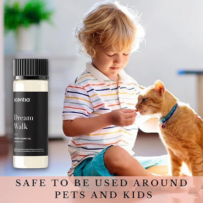 Scentia Hotel Diffuser Oil Inspired by The Hotel Scent - 20 ml 0.67 fl oz - Essential Oil Blend White Tea, Cedarwood Notes for Aromatherapy Diffusers and Humidifiers - Dream Walk, Thanksgiving Gift