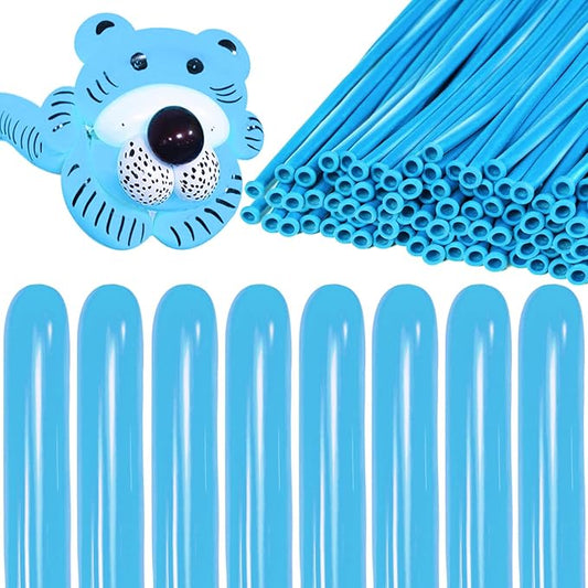 KAWKALSH 260 Light Blue Long Balloons for Balloon Garland Thickening Skinny Latex Twisting Animals Modeling Christmas Birthday Wedding Party Festival Decorations 100pcs