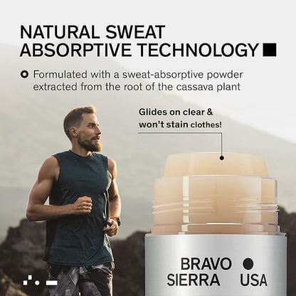 Aluminum-Free Deodorant for Men by Bravo Sierra, 2-Pack -Contains Natural Ingredients – Long Lasting All-Day Odor and Sweat Protection -Tonka Bean and Lemon, 3.2 oz -Paraben-Free, Vegan & Cruelty-Free