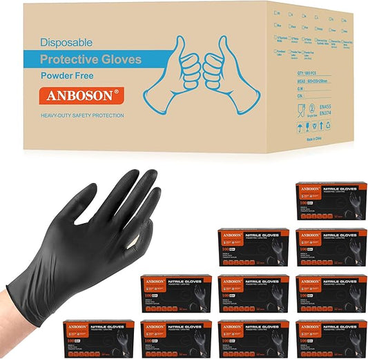 6 mil Disposable Nitrile Gloves, Heavy Duty Disposable Glove, Cooking Gloves, Latex Free, Powder Free