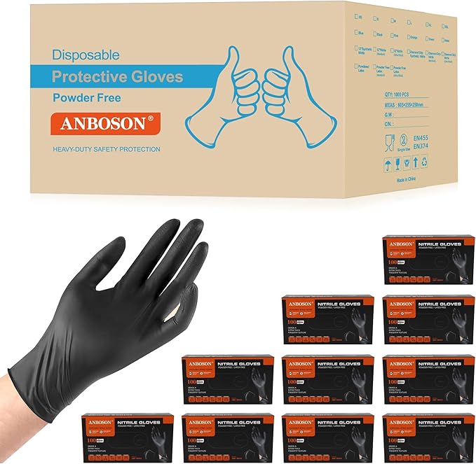 6 mil Disposable Nitrile Gloves, Heavy Duty Disposable Glove, Cooking Gloves, Latex Free, Powder Free
