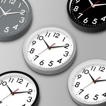 Wall Clock Black Battery Operated 10 Inch Simpel Silent Non Ticking Analog Decorative for Kitchen Bathroom Bedroom Office Living Room School Classroom(Black)