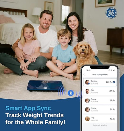 GE Baby Scale Digital for Body, Multifunctional Smart Weight Bathroom Weighing Accurate Electric for Puppy, Cat, Adult, Pet, Women, 400lbs