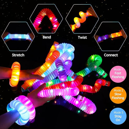 36 Pack Glow Sticks Party Favors Light Up Pop Tubes Sensory Toys LED Glow Sticks Camping Necklaces Bracelets Birthday Goodie Bag Stuffers Classroom Prizes Gifts Halloween Easter